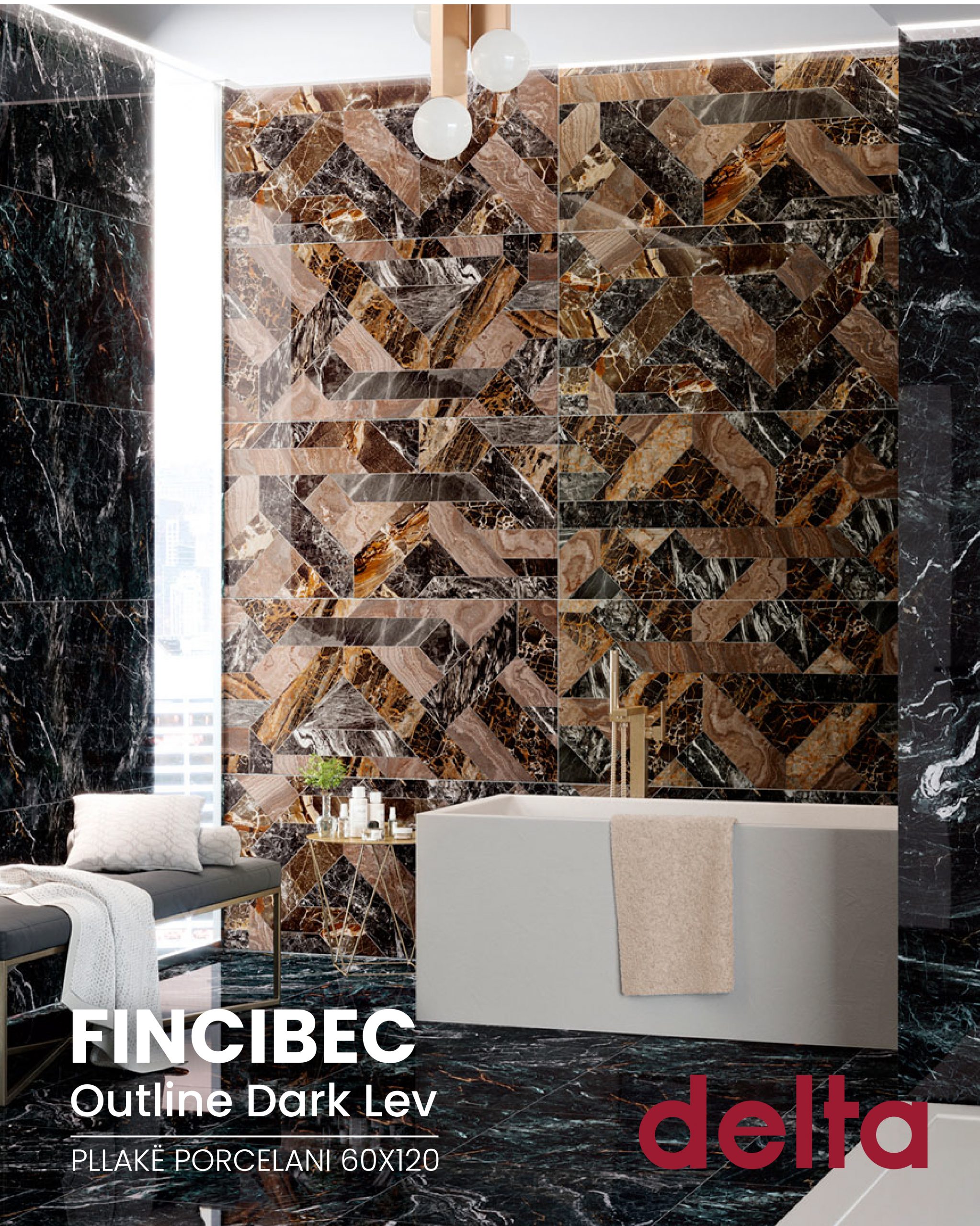 Pllaka Shrtimi ne Oferte Porcelani Fincibec – Outline Dark Lev